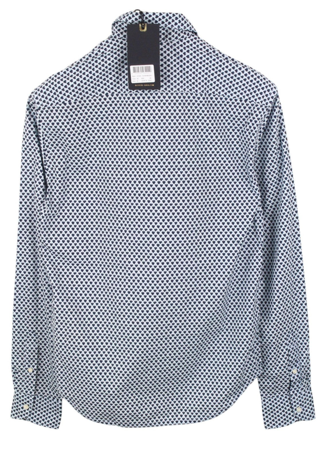 SCOTCH & SODA Ams Couture Men Shirt S Blue Pure Cotton Patterned Long Sleeve