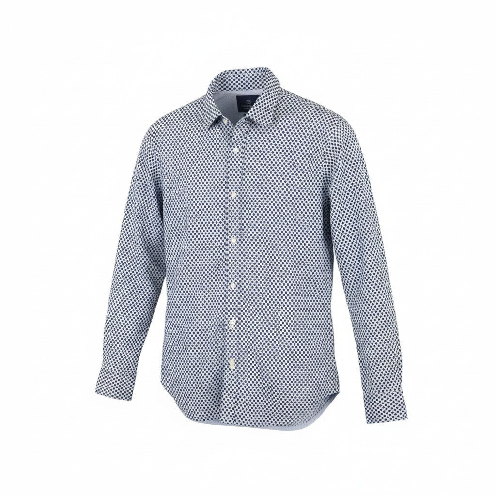 SCOTCH & SODA Ams Couture Men Shirt M Blue Pure Cotton Pattern Long Sleeve