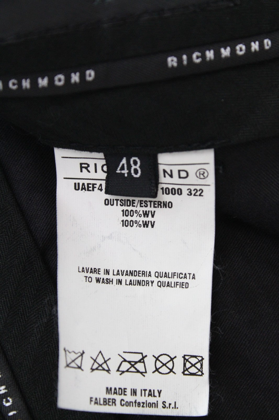 RICHMOND  Men Trousers 48 Grey Pure Wool Striped Pleated Front Cropped