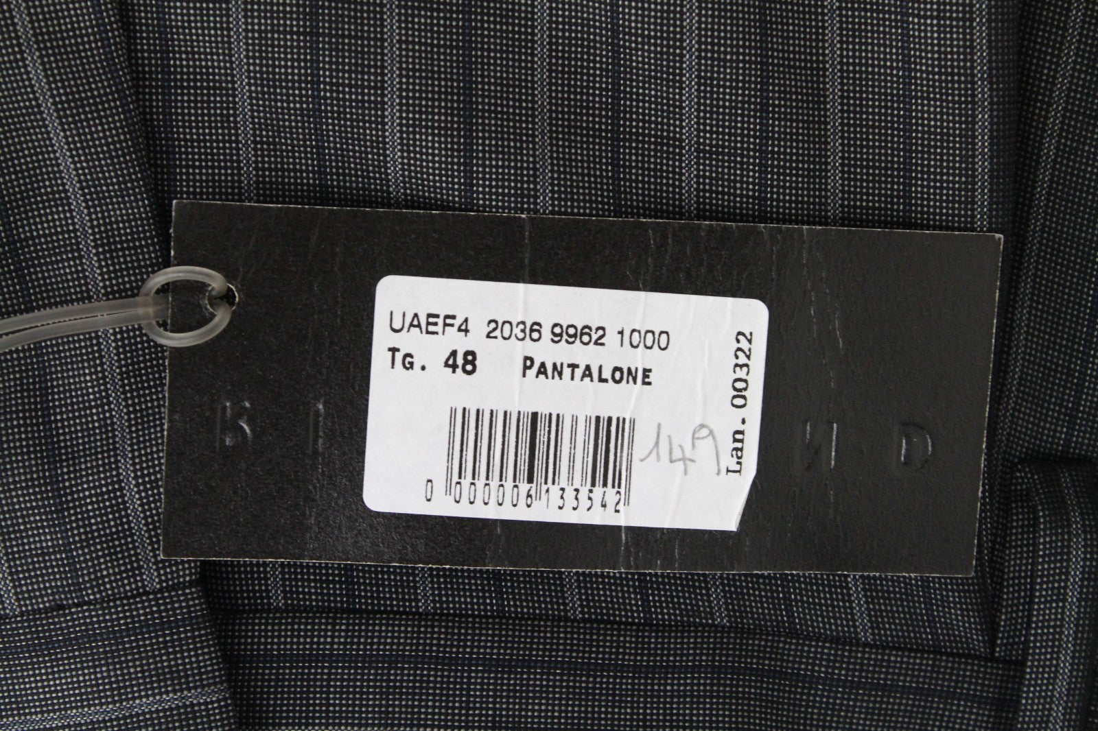 RICHMOND  Men Trousers 48 Grey Pure Wool Striped Pleated Front Cropped
