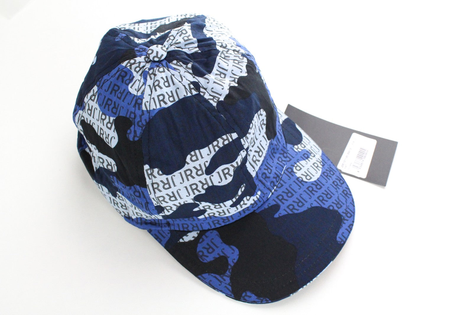 JOHN RICHMOND Men Cap M Blue Military Patterned Logo Casual Pure Cotton