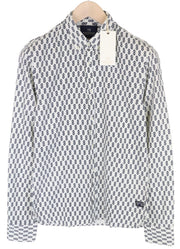 SCOTCH & SODA Ams Couture Men Shirt L Off-White Cotton Patterned Button-Up