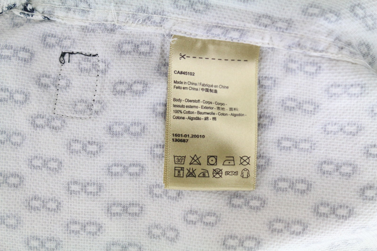 SCOTCH & SODA Ams Couture Men Shirt L Off-White Cotton Patterned Button-Up