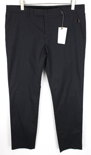 RICHMOND  Men Trousers 54 Grey Cotton Blend Stretch Striped Pattern Formal