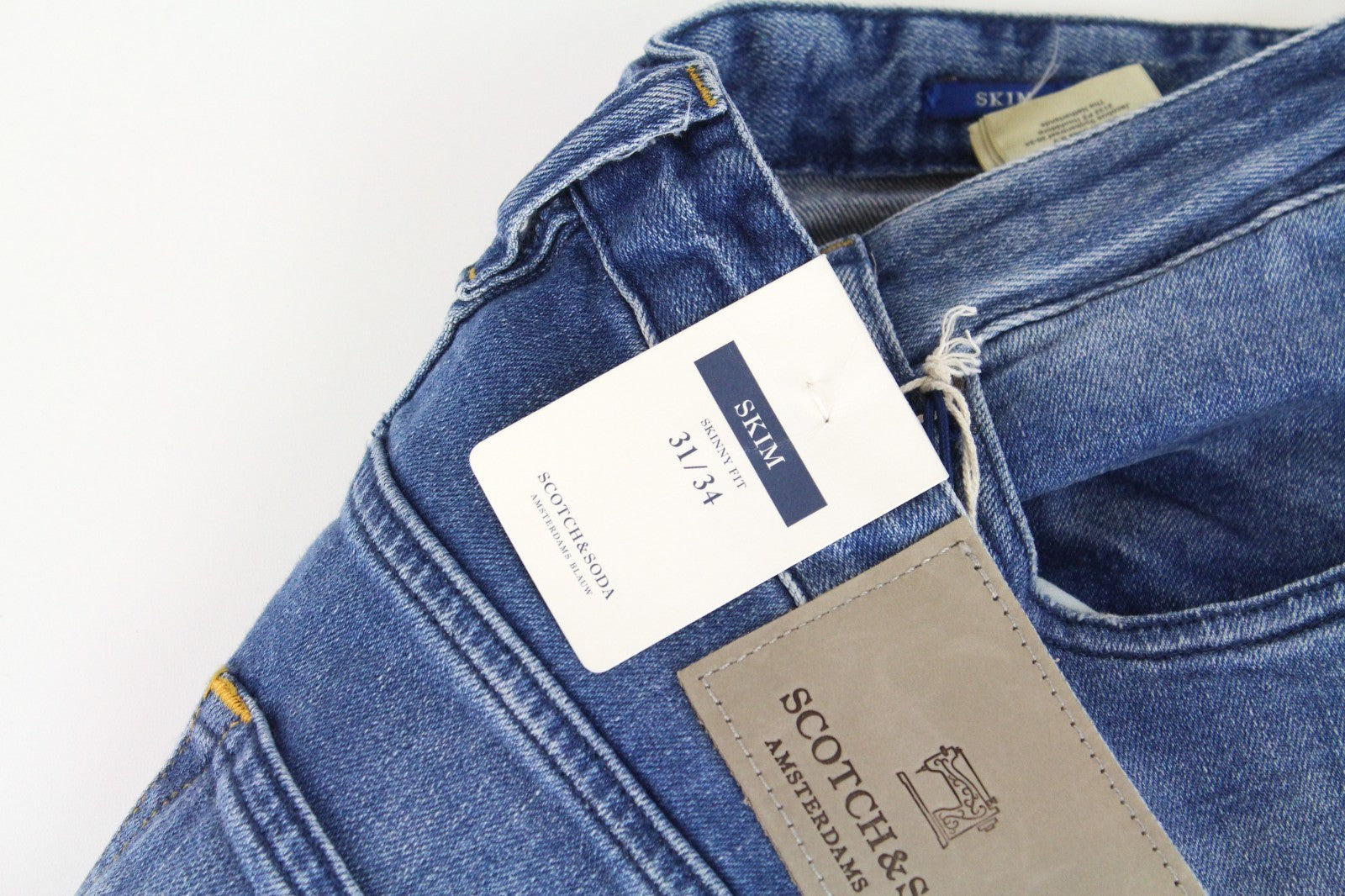 SCOTCH & SODA Skim Men Jeans W31/L34 Skinny Fit Washed Blue Cotton Stretch