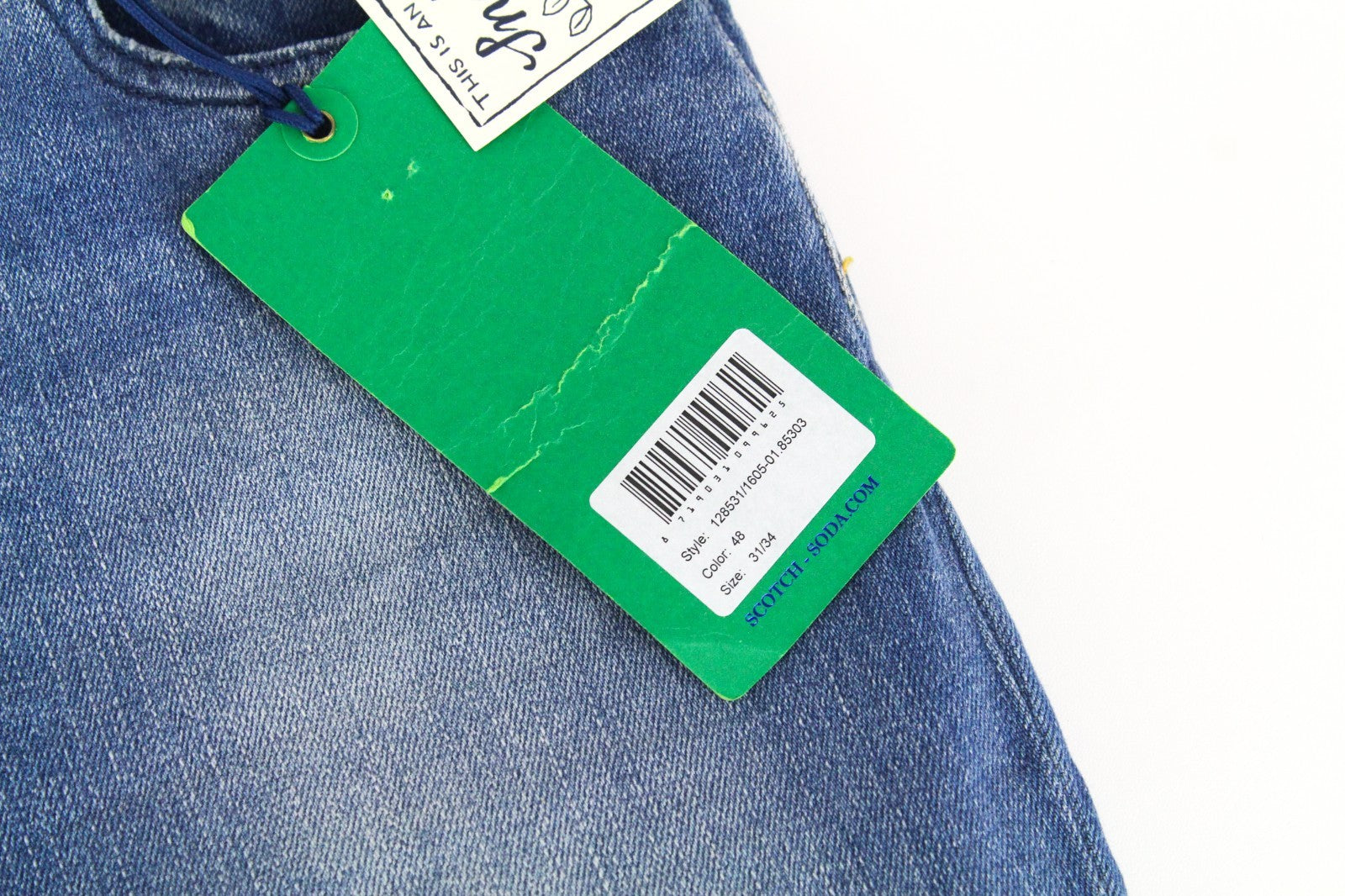 SCOTCH & SODA Skim Men Jeans W31/L34 Skinny Fit Washed Blue Cotton Stretch