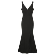 WALG LONDON Rosie Cut Out Maxi Women Dress XS TALL Black Jersey Sleeveless