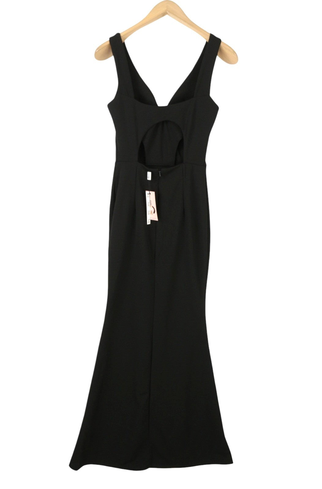 WALG LONDON Rosie Cut Out Maxi Women Dress XS TALL Black Jersey Sleeveless
