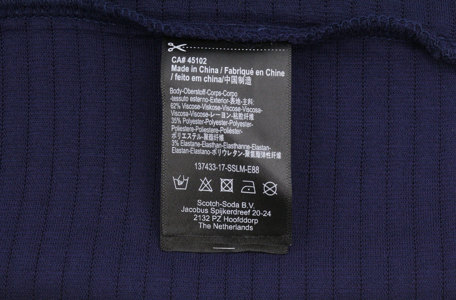 MAISON SCOTCH Women Dress S Dark Blue Embroidered Round Neck Long Sleeve