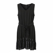 THE WARDROBE Lost Ink Women Dress EU50 Black Shiny Beads Belted Sleeveless Mini