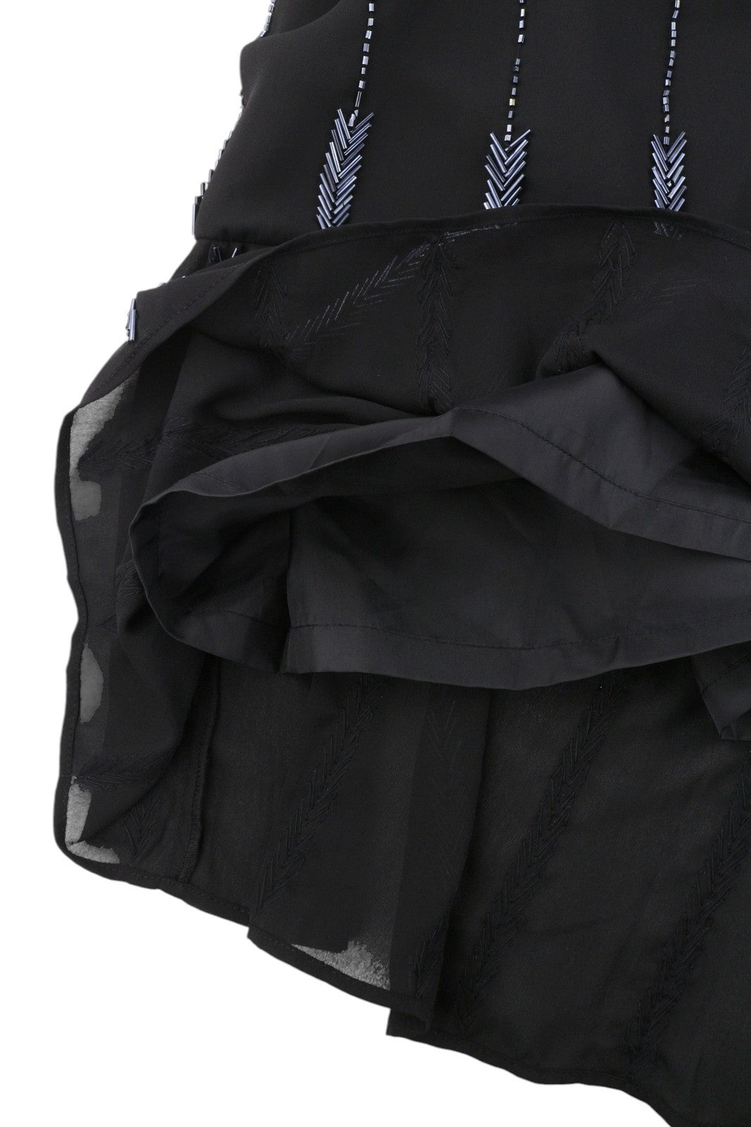 THE WARDROBE Lost Ink Women Dress EU50 Black Shiny Beads Belted Sleeveless Mini