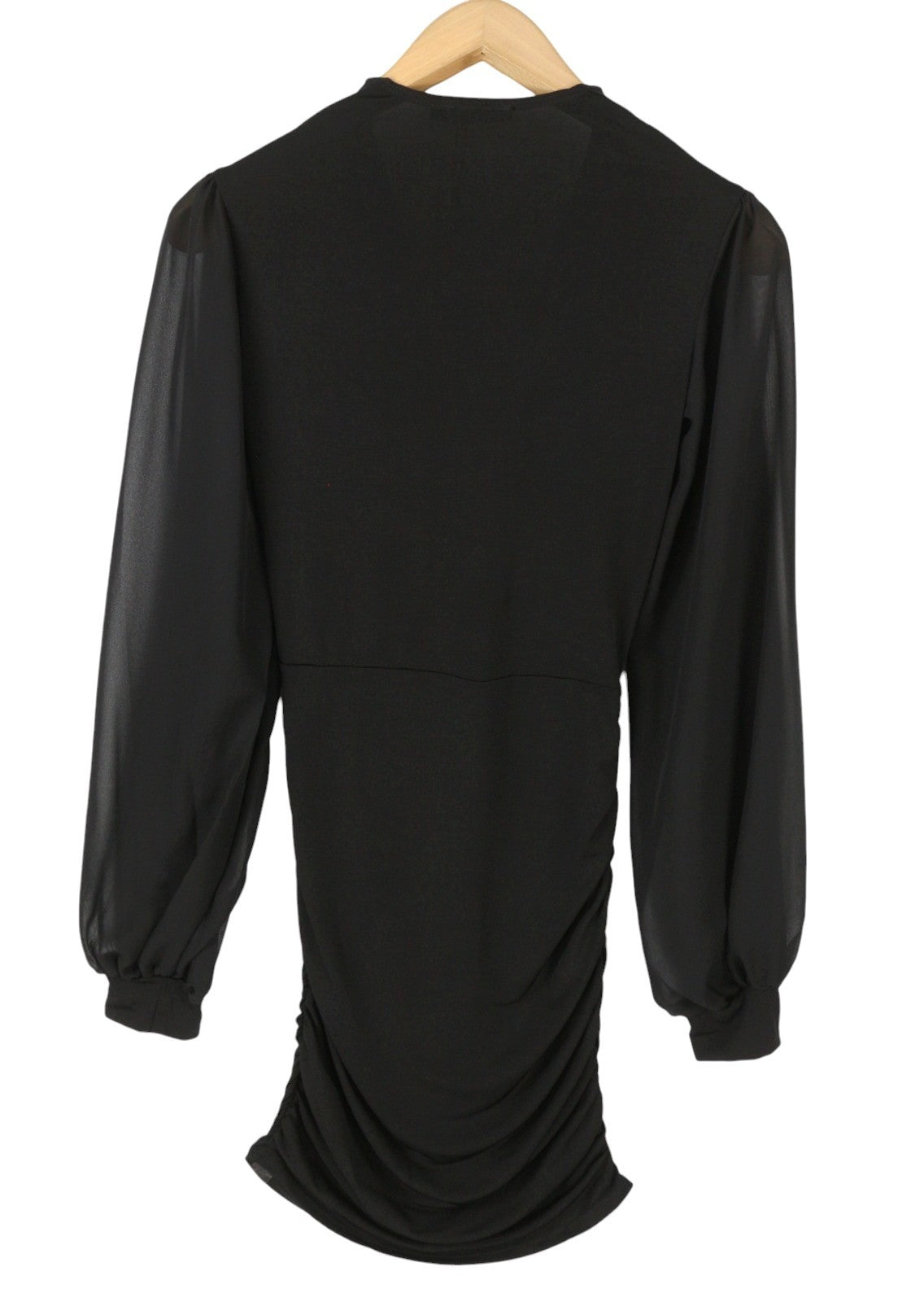 NELLY NLY One Chiffon Sleeve Women Dress S Black Fitted Long Sleeve Mini