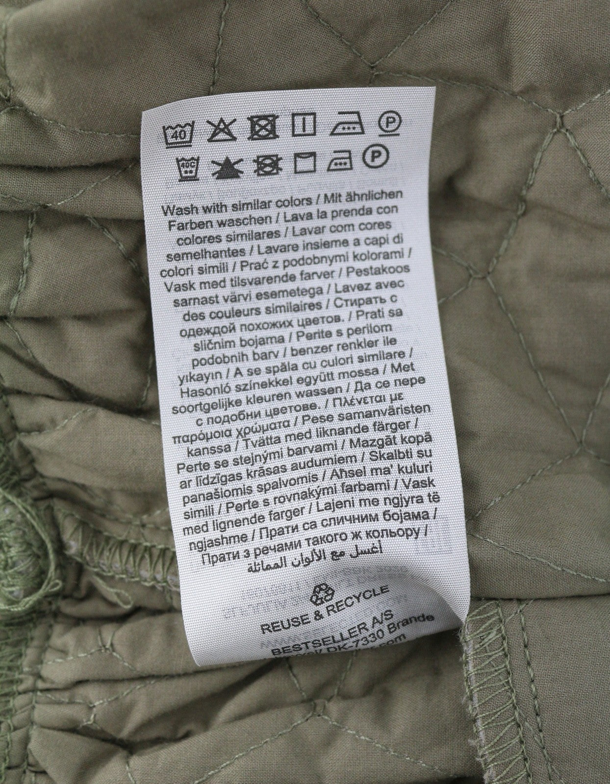 SELECTED Julia 2/4 Quilt Women Dress EU36 S Olive Night Textured Puffs Sleeves