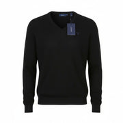 GANT Extrafine Lambswool V-Neck Women Jumper M Black Soft Knit Pull On