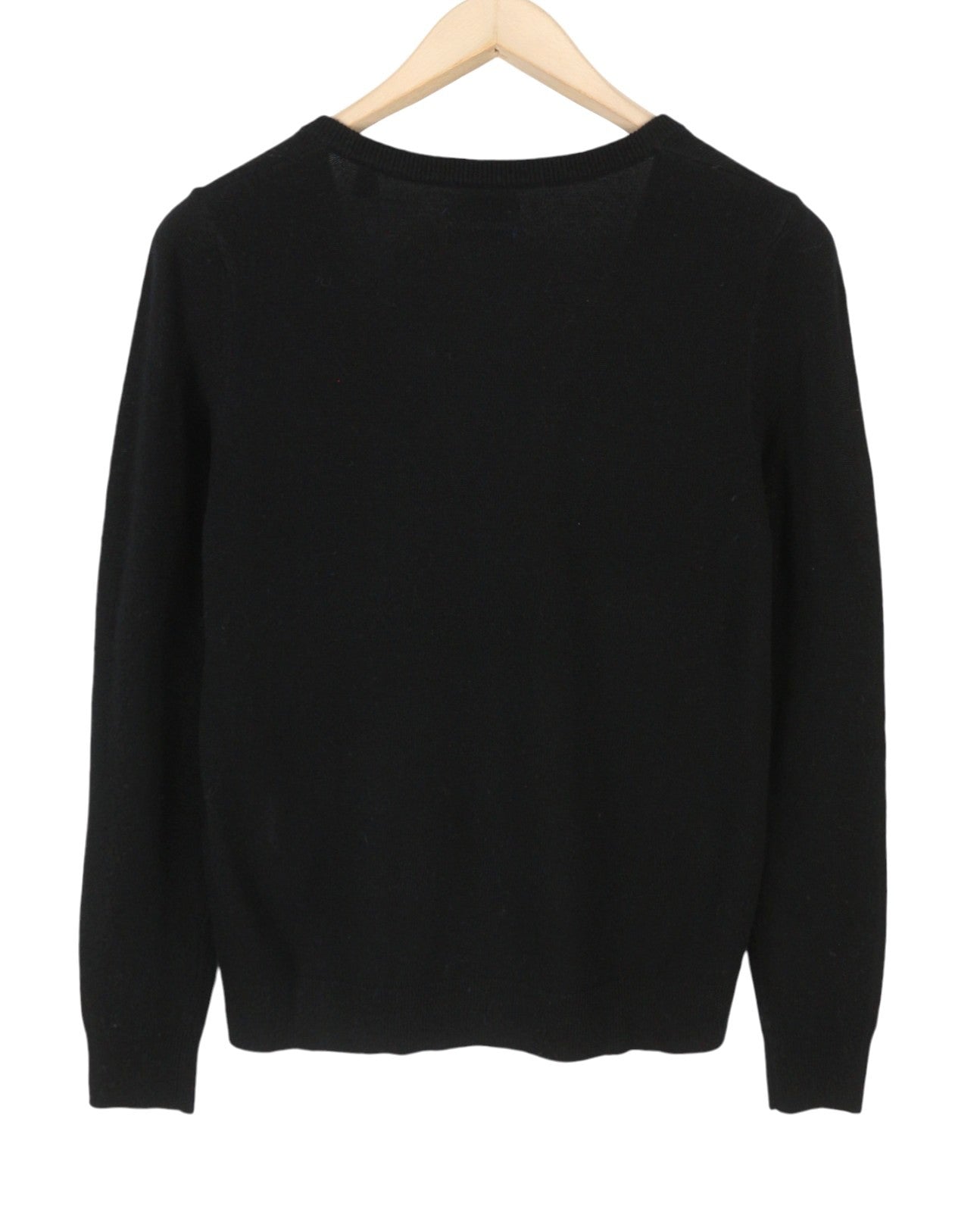 GANT Extrafine Lambswool V-Neck Women Jumper M Black Soft Knit Pull On