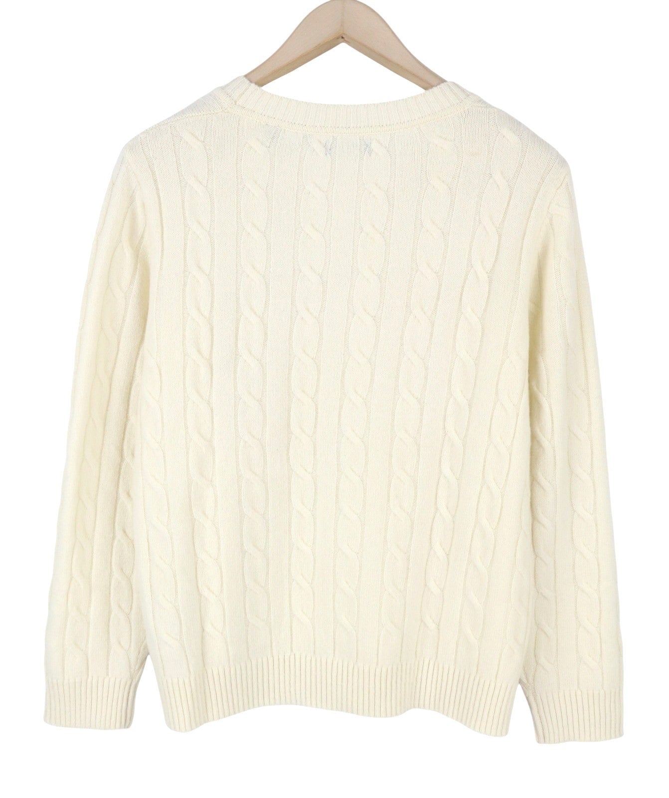 GANT Lambswool Cable C-Neck Women Jumper L Cream Soft Knit Pull On