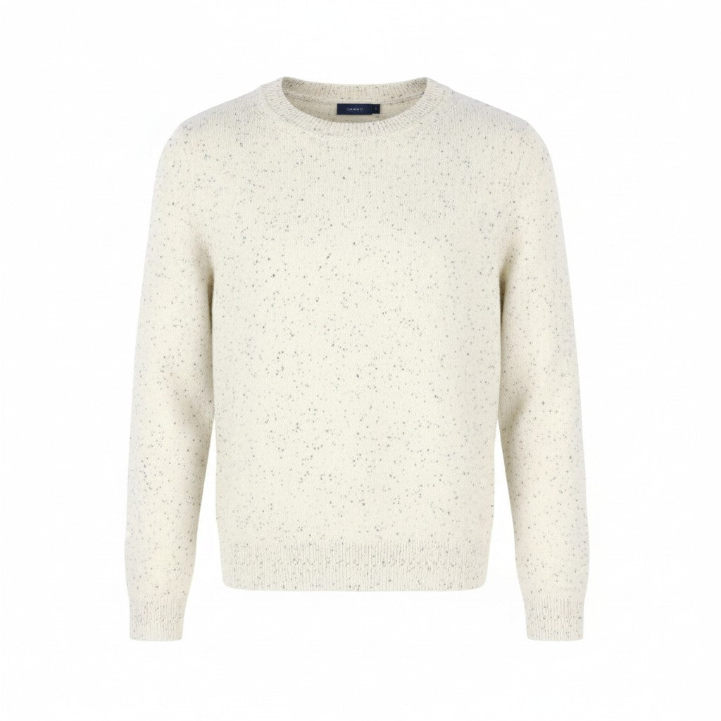 GANT Cotton Linen Neps Crew Women Jumper XL Cream Multi Knit Sweater