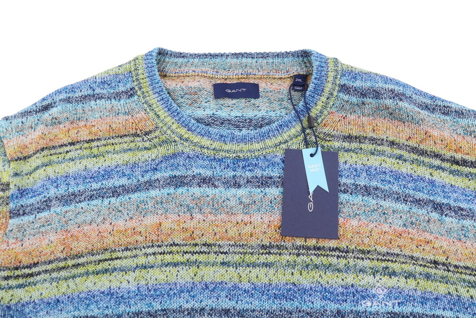GANT Space Dyed C-Neck Men Jumper 2XL Multicolour Knit Pull On