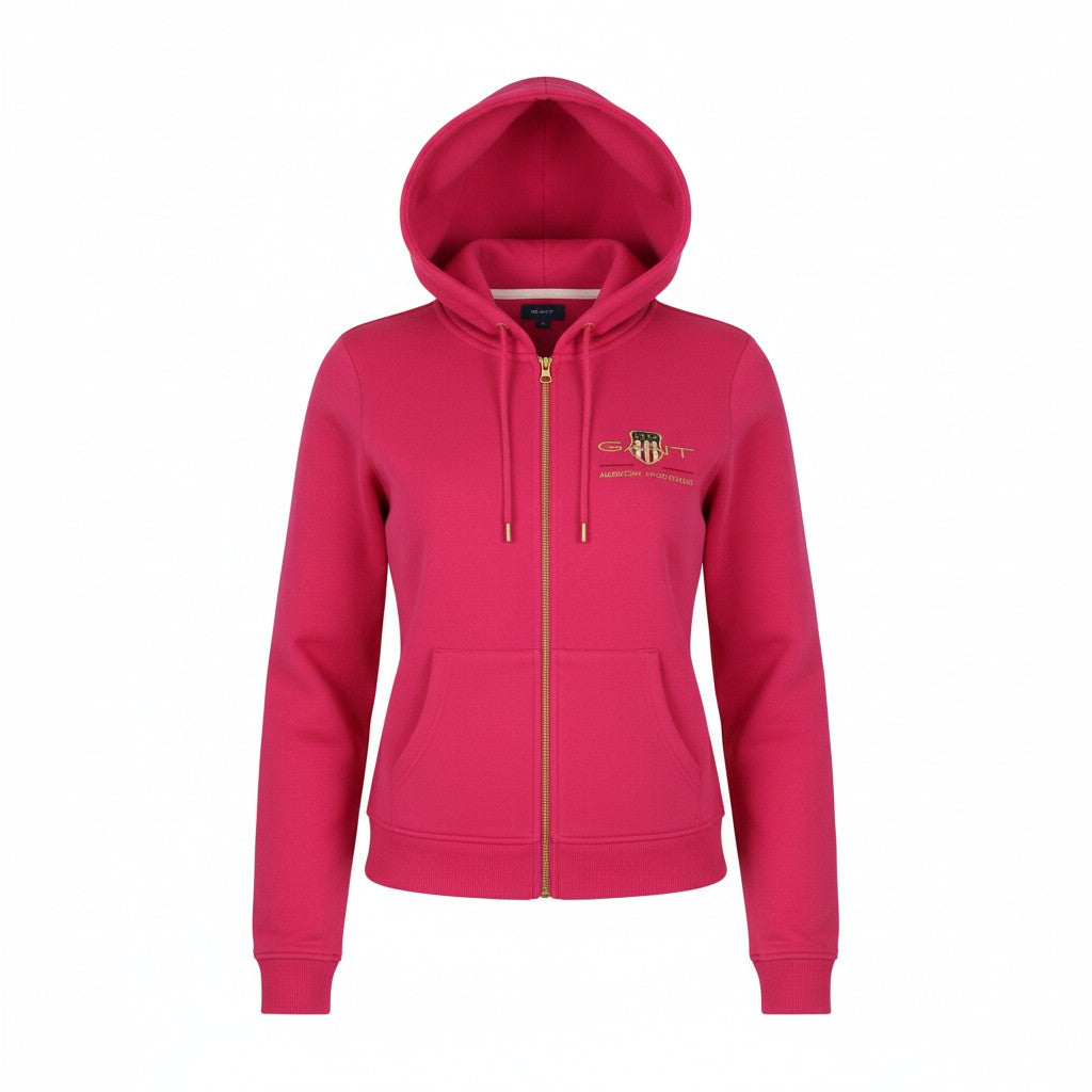GANT Archive Shield Full Zip Women Hoodie M Love Potion Logo RRP160