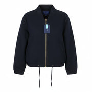GANT Linen Blend Blouson Women Jacket L Evening Blue Lightweight Bomber