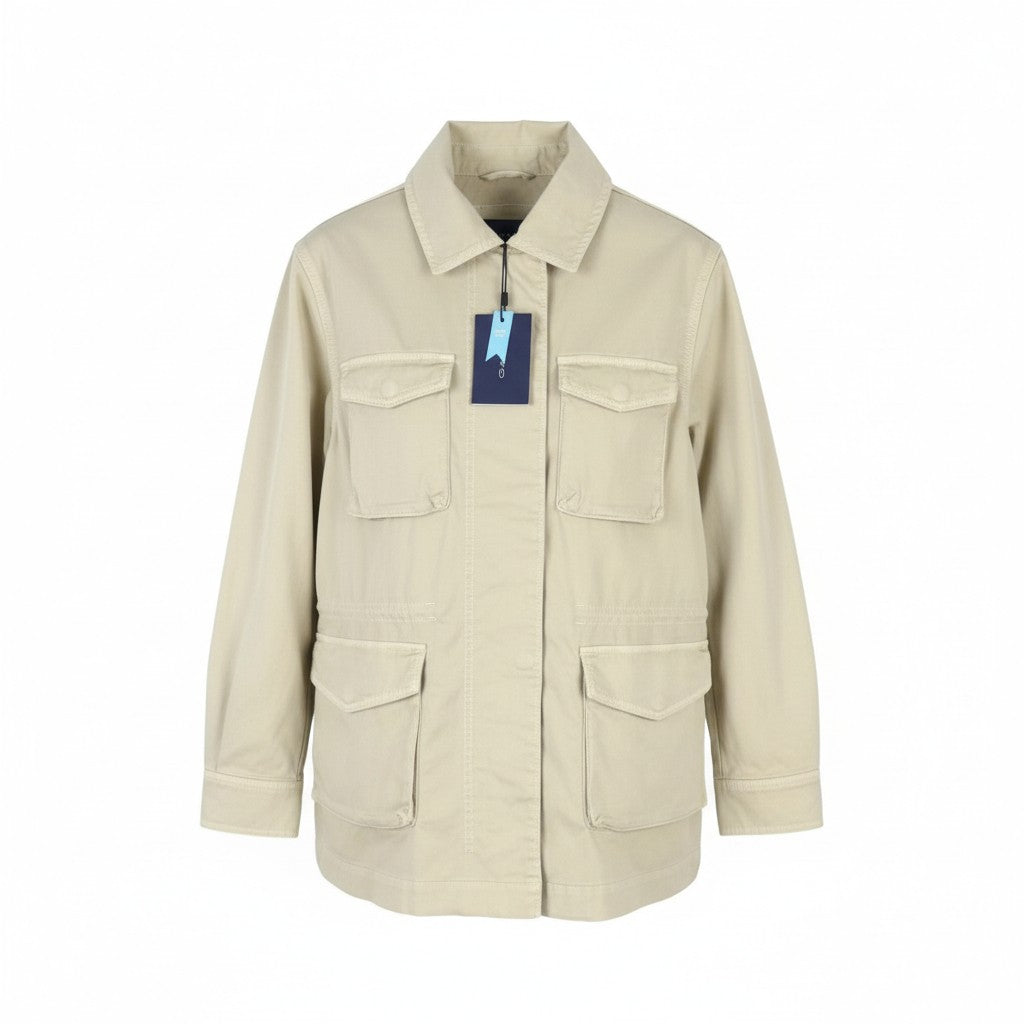 GANT Garment Dyed Field Women Jacket S Desert Beige Drawstring Light