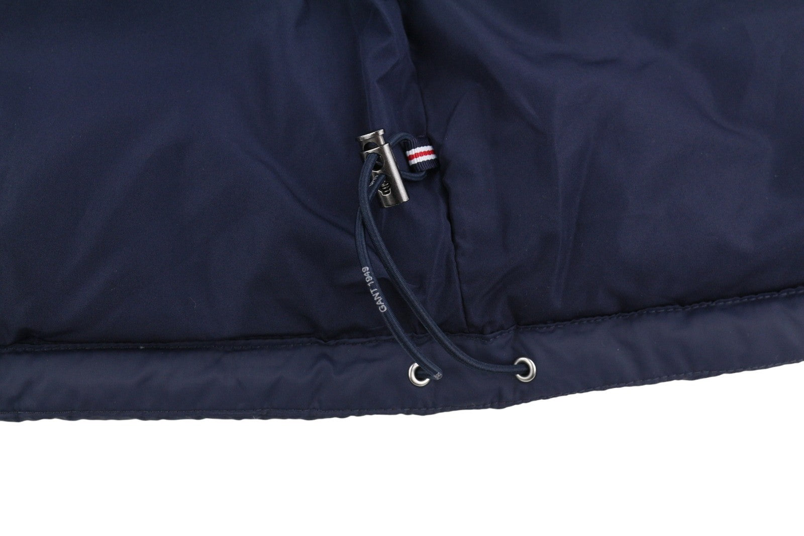 GANT Long Down Women Jacket XS Evening Blue Quilted Hooded Mid Coat