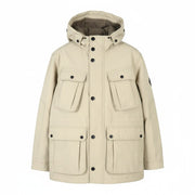 GANT Padded Short Parka Men Jacket M Dry Sand Hooded Zip Coat RRP395