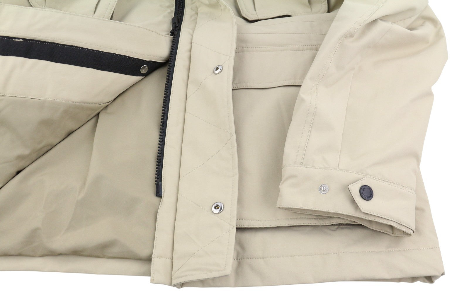 GANT Padded Short Parka Men Jacket M Dry Sand Hooded Zip Coat RRP395