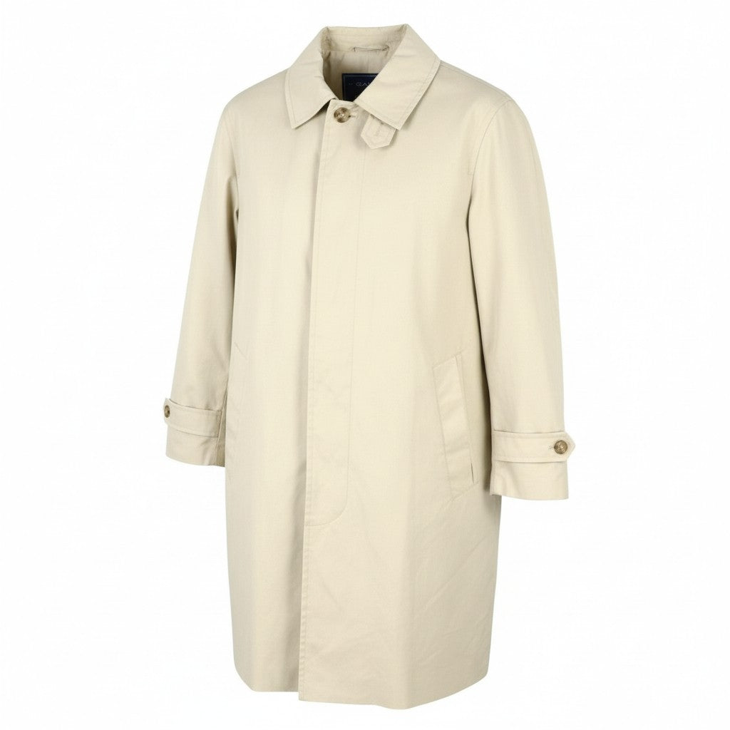 GANT Car Coat Women Jacket XL Desert Beige Hidden Button Mid Coat