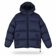 AFTER LABEL Quebec Men Jacket XL Blue Down Quilted Hooded Puffer RRP500