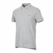 Tommy Jeans Men T-Shirt M Melange Jersey Polo Light Grey Pure Cotton