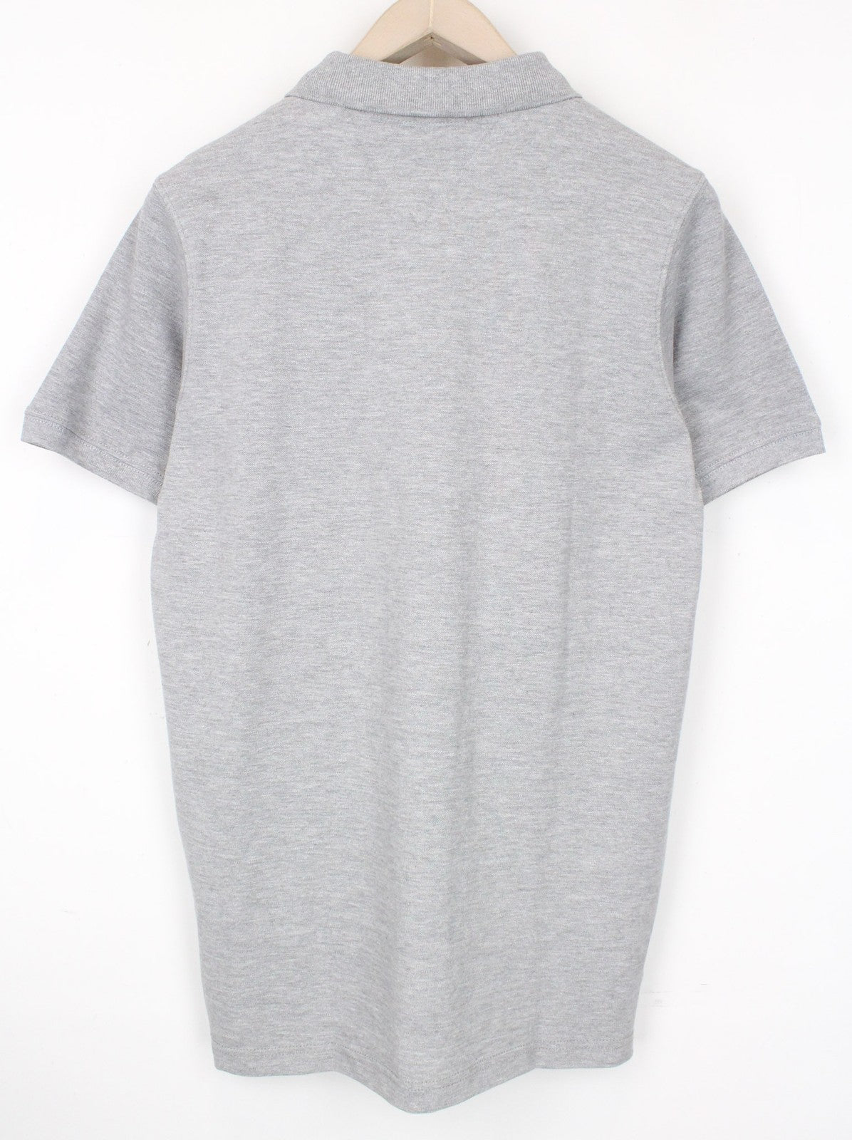 Tommy Jeans Men T-Shirt M Melange Jersey Polo Light Grey Pure Cotton