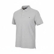 Tommy Jeans Men T-Shirt XL Grey Pure Cotton Polo Melange Embroidered
