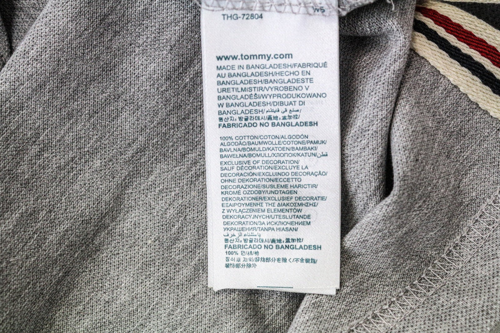 Tommy Jeans Men T-Shirt 2XL Grey Short Sleeved Pure Cotton Logo Polo