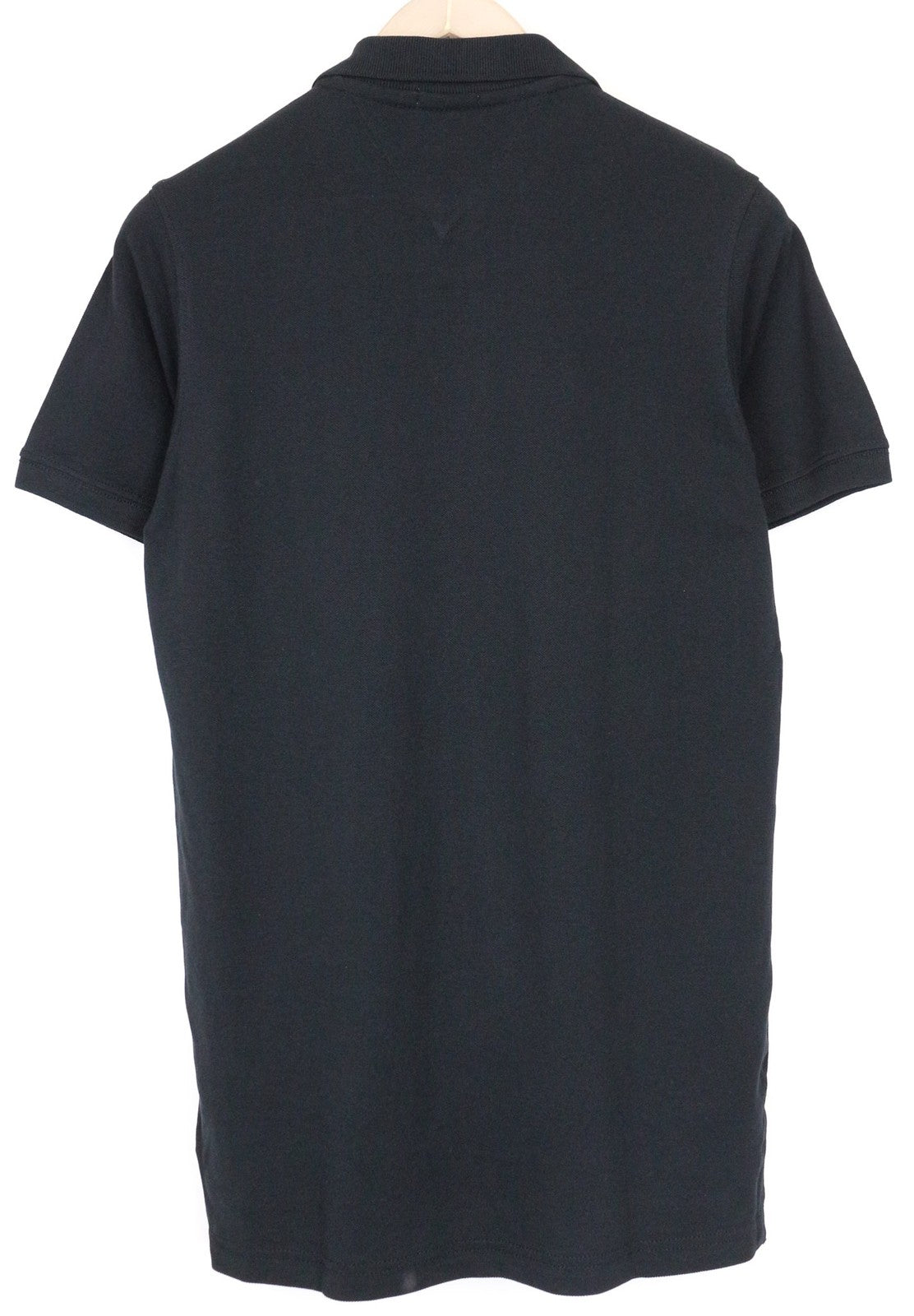 Tommy Jeans Men T-Shirt L Black Short Sleeve Logo Pure Cotton Polo