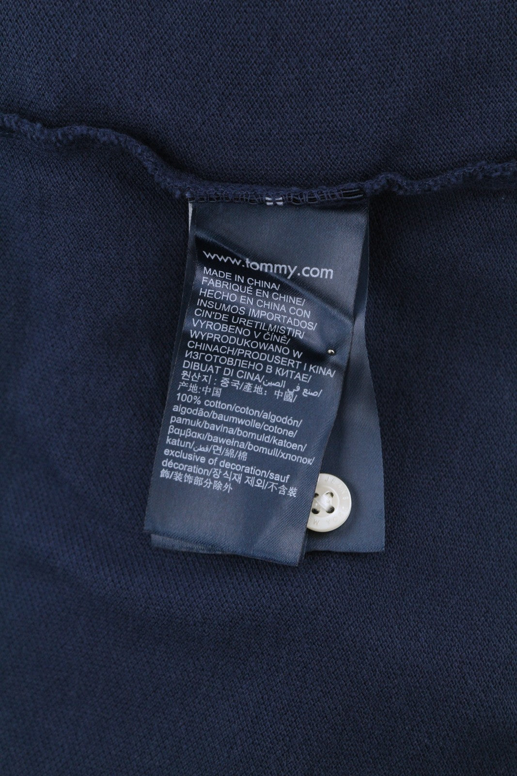 Tommy Jeans Men T-Shirt S Dark Blue Short Sleeve Polo Neck Cotton