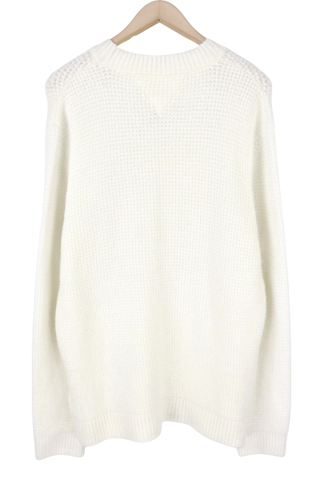 Tommy Jeans Req Waffle Men Jumper M Ancient White Melan Crew Neck Pull On
