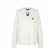 Tommy Jeans Req Waffle Men Jumper L Ancient White Melan Crew Neck Pull On