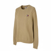 Tommy Jeans Slim Cable Knit Cneck Men Jumper XL Gentle Gold Brown Pull On