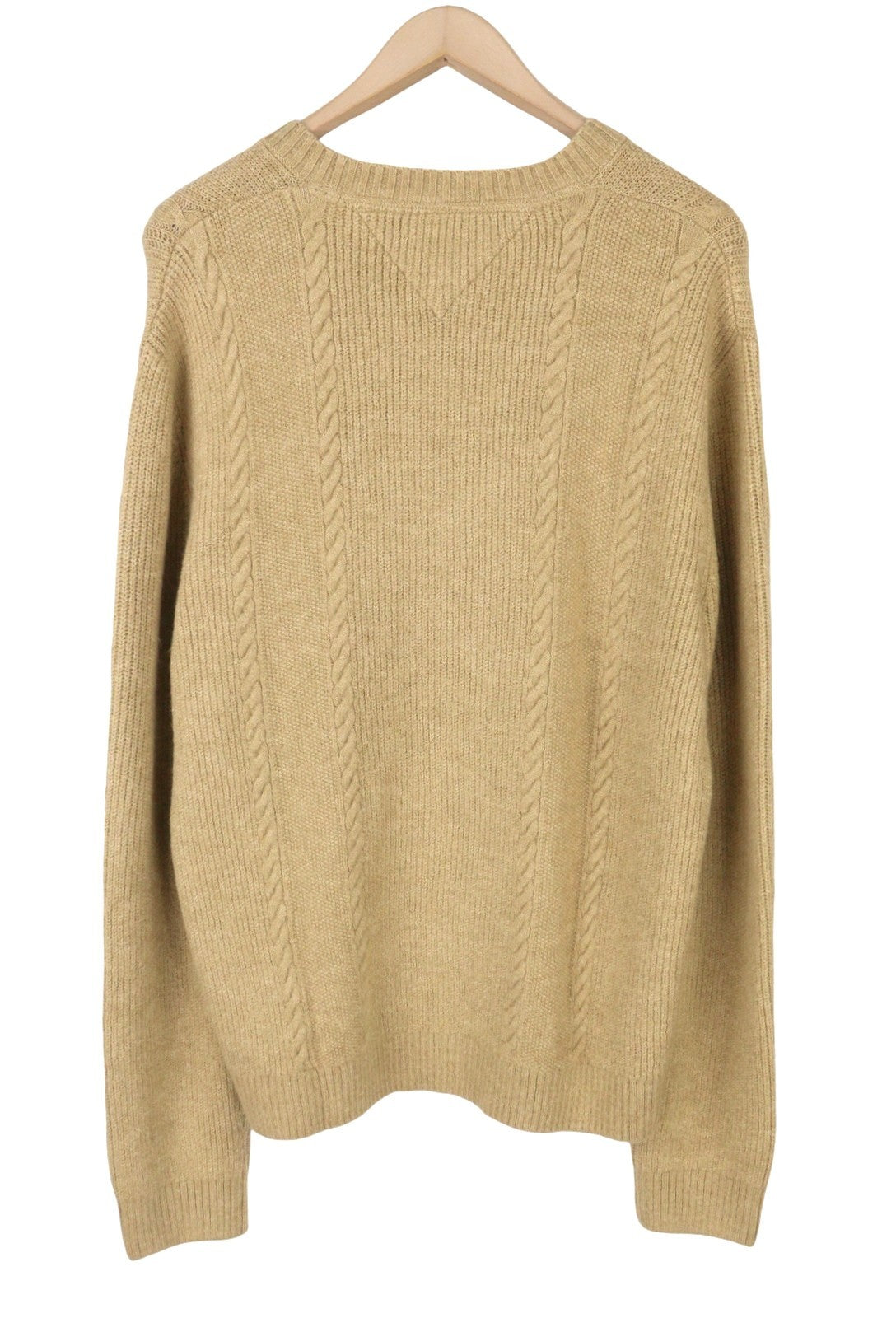 Tommy Jeans Slim Cable Knit Cneck Men Jumper XL Gentle Gold Brown Pull On