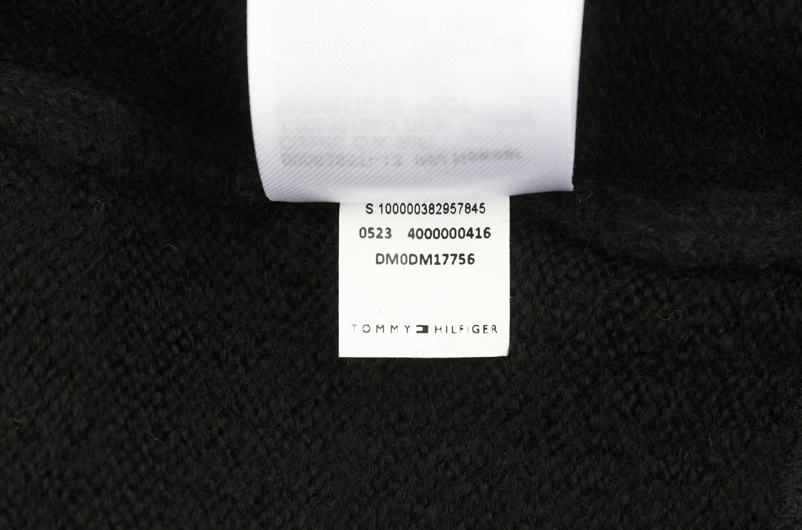 Tommy Jeans Req Raolan Men Jumper XL Black Crew Neck Tight-Knit Pull On