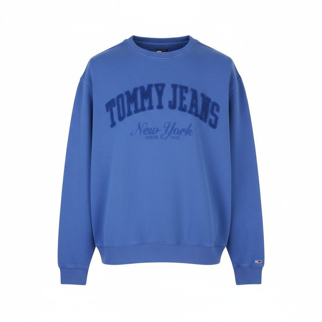 Tommy Jeans RLX Vintage Vars Men Sweatshirt L Blue Logo Crew Neck Pull On