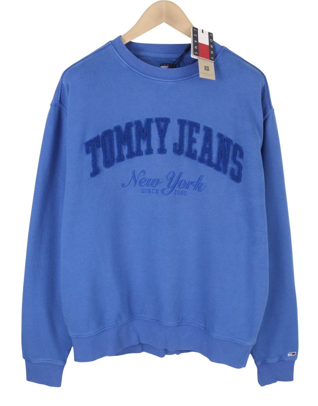 Tommy Jeans RLX Vintage Vars Men Sweatshirt L Blue Logo Crew Neck Pull On