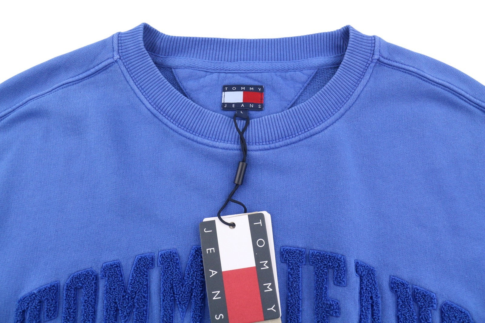 Tommy Jeans RLX Vintage Vars Men Sweatshirt L Blue Logo Crew Neck Pull On