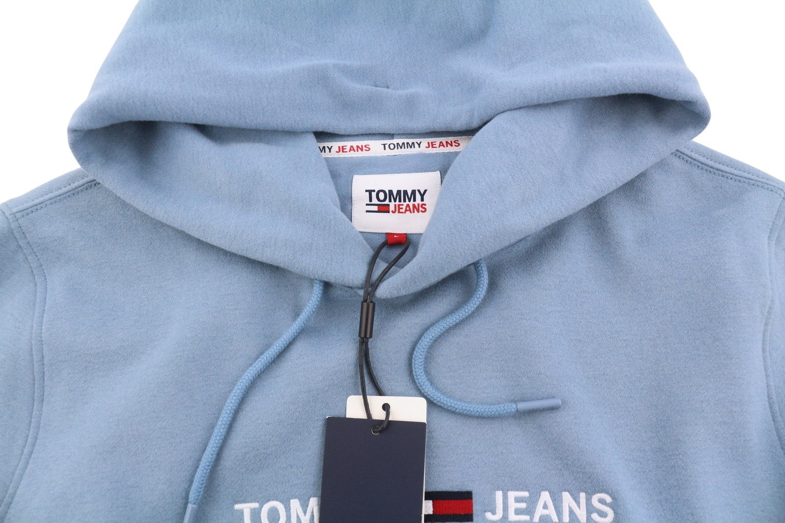 Tommy Jeans Straight Loco Men Hoodie L Blue Kangaroo Pocket Logo Pull On