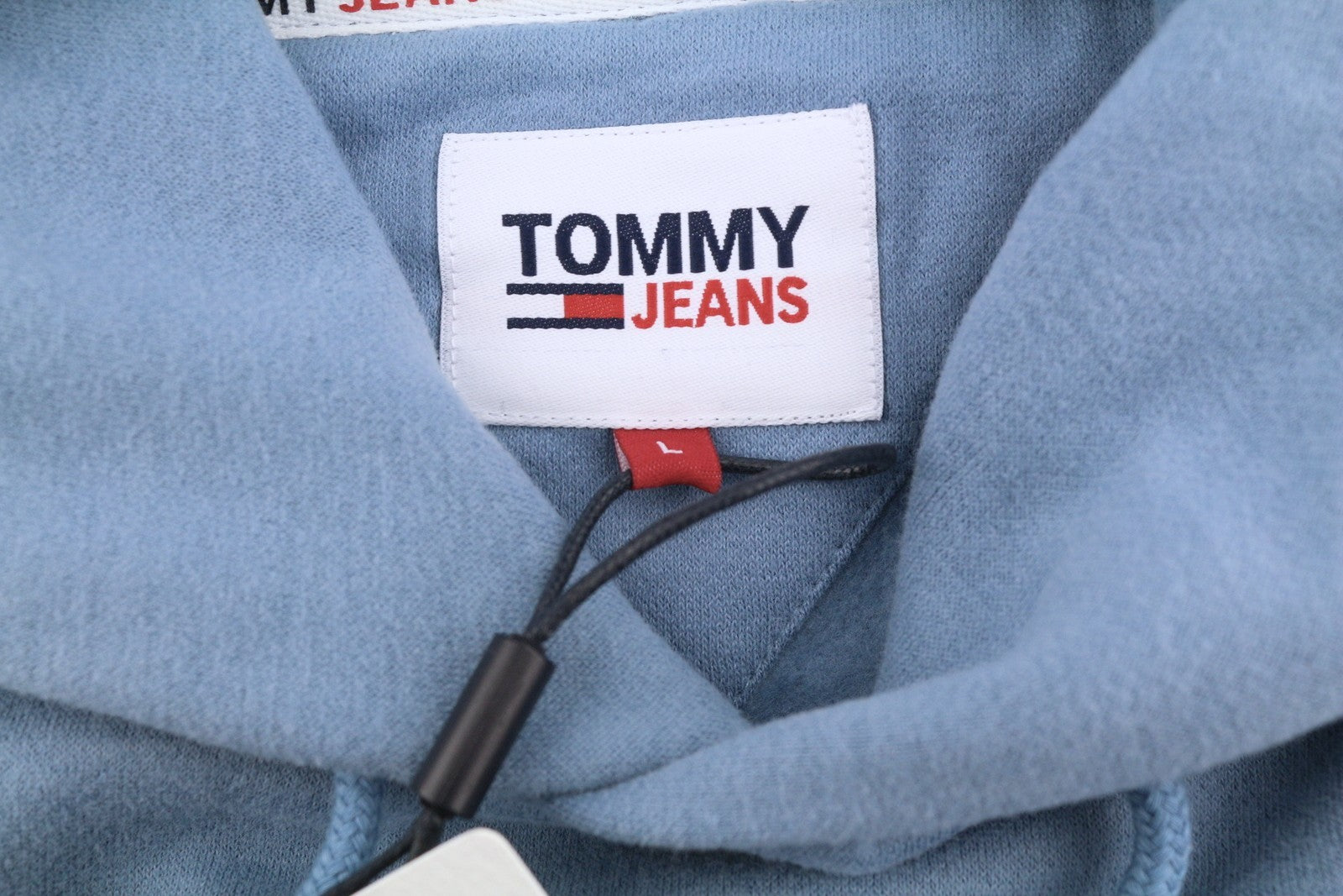 Tommy Jeans Straight Loco Men Hoodie L Blue Kangaroo Pocket Logo Pull On