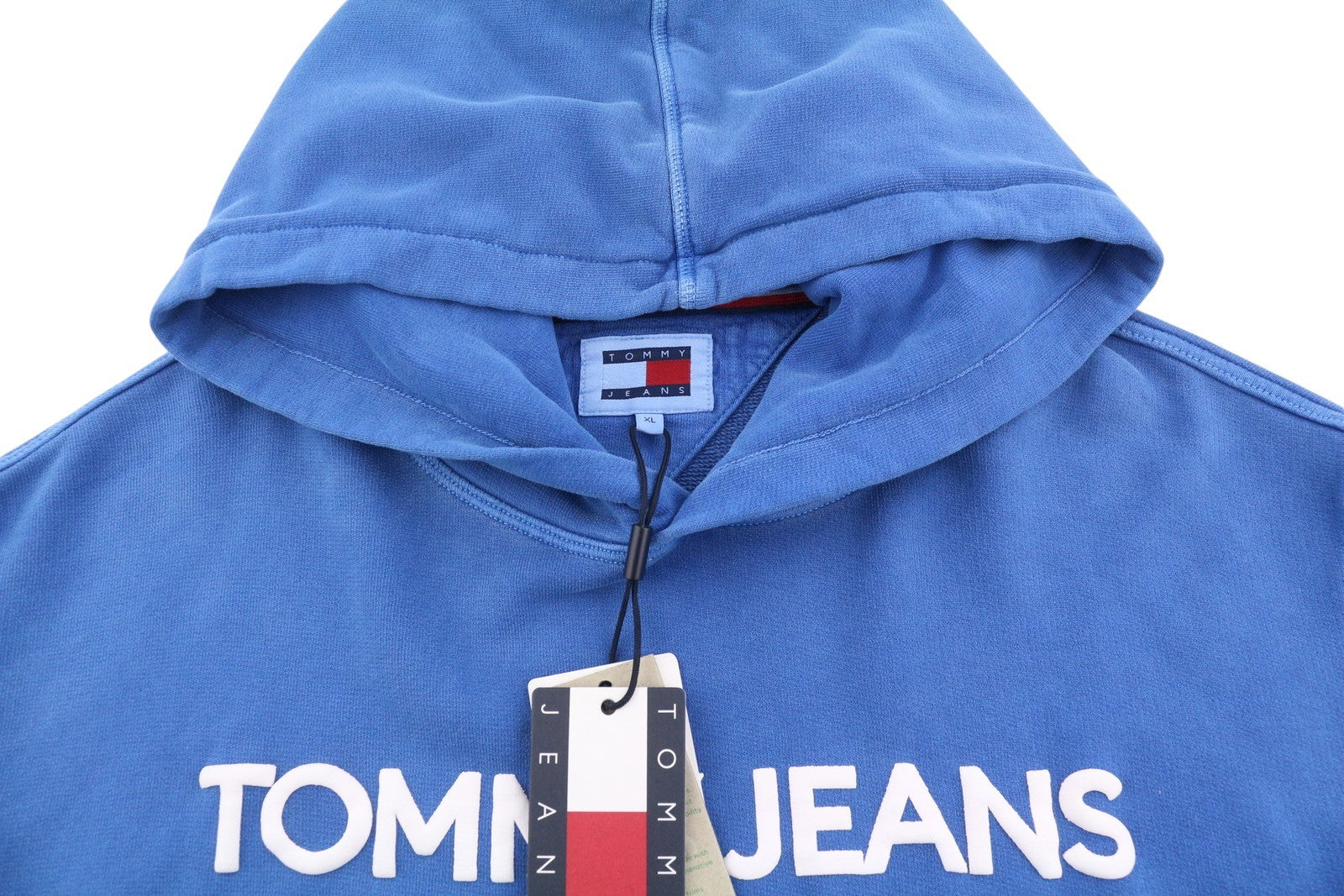 Tommy Jeans Req New Classic Men Hoodie XL Blue Faded Kangaroo Logo Pull On