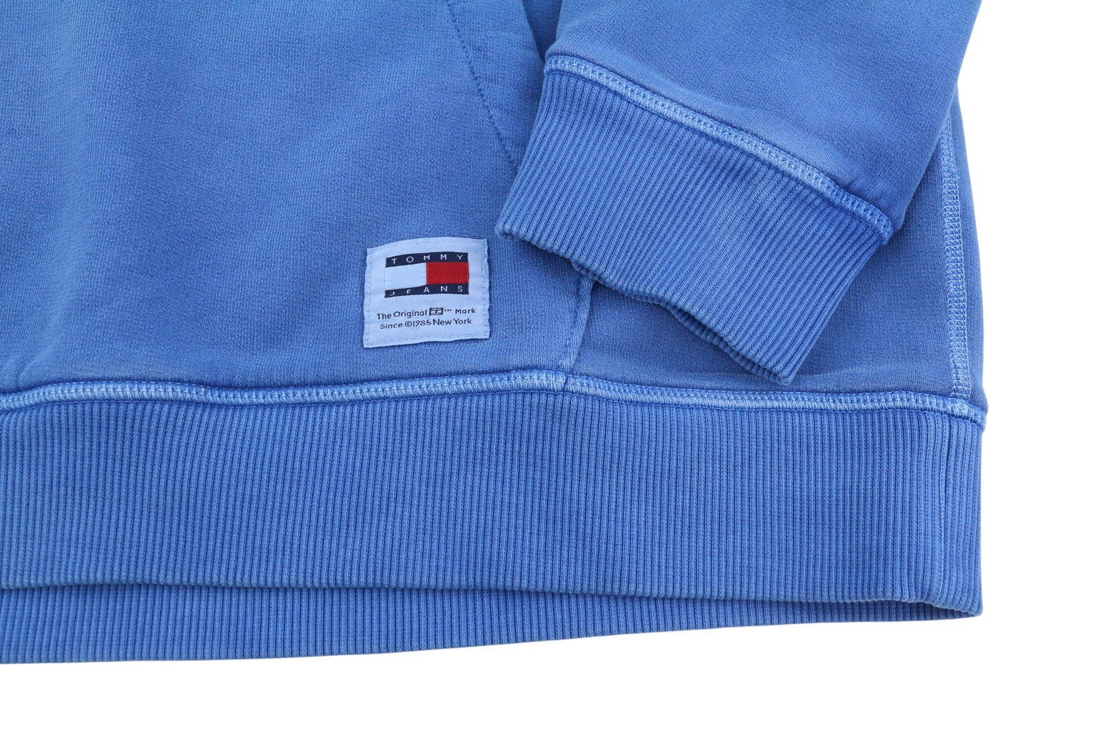Tommy Jeans Req New Classic Men Hoodie 2XL Blue Faded Kangaroo Logo Pull On
