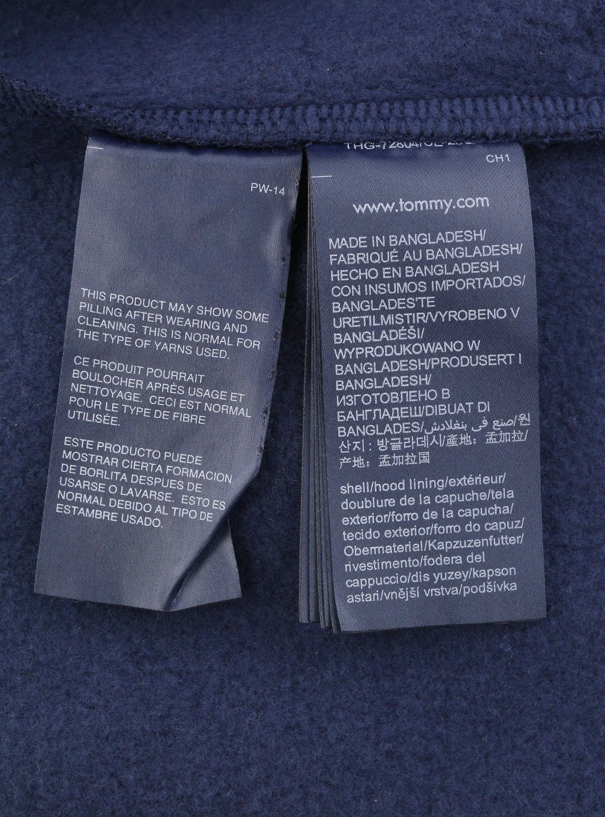 Tommy Jeans College Wash Men Hoodie L Dark Blue Kangaroo Pocket Pull On