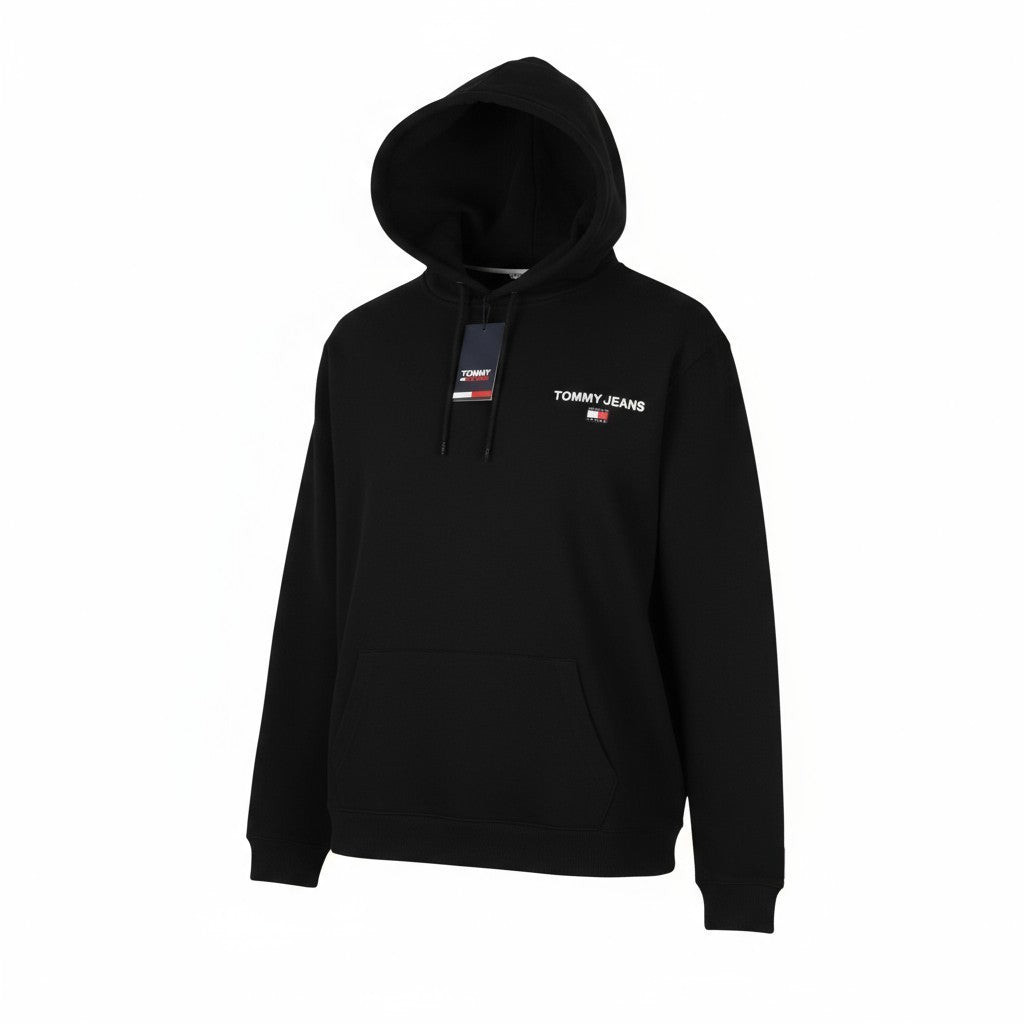 Tommy Jeans Req Entry Graphi Men Hoodie XL Black Kangaroo Pocket Pull On